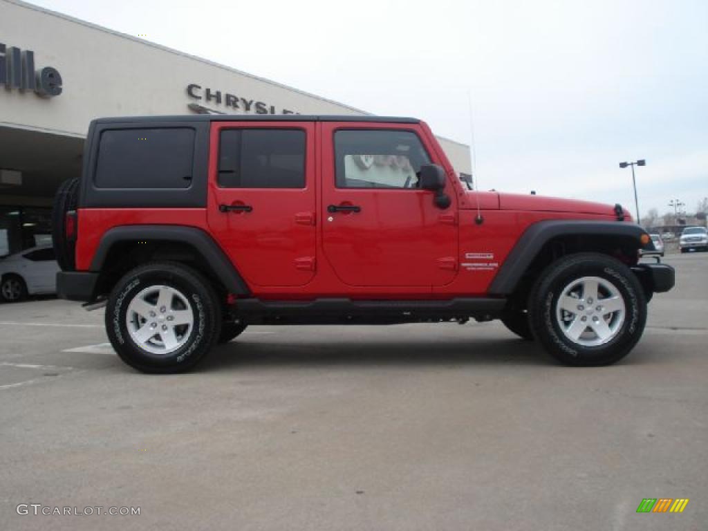 2011 Wrangler Unlimited Sport 4x4 - Flame Red / Black photo #2