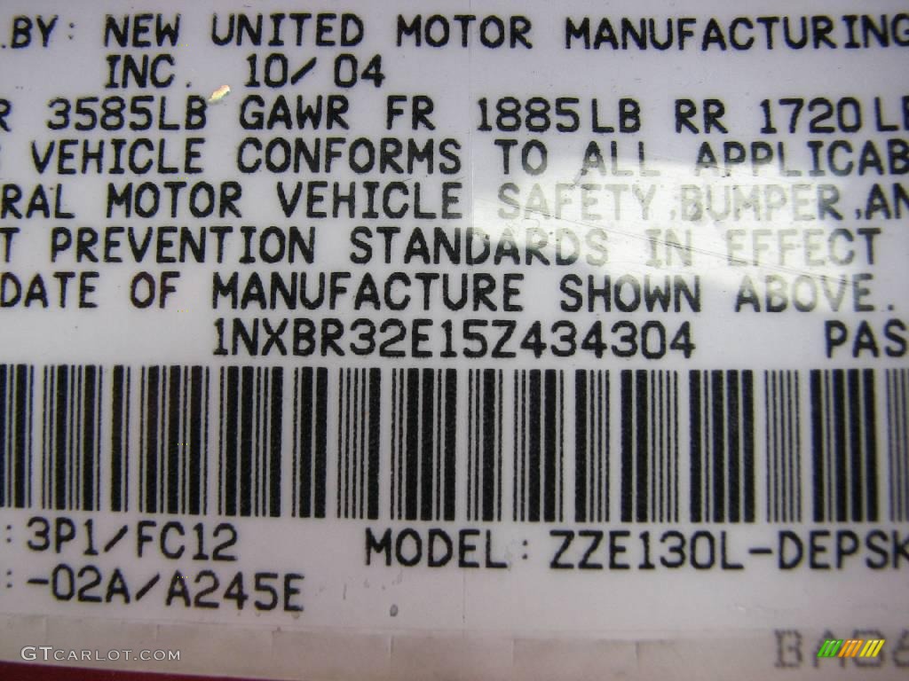 2005 Corolla S - Impulse Red / Black photo #15