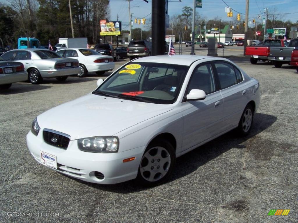 2003 Elantra GLS Sedan - Nordic White / Beige photo #1