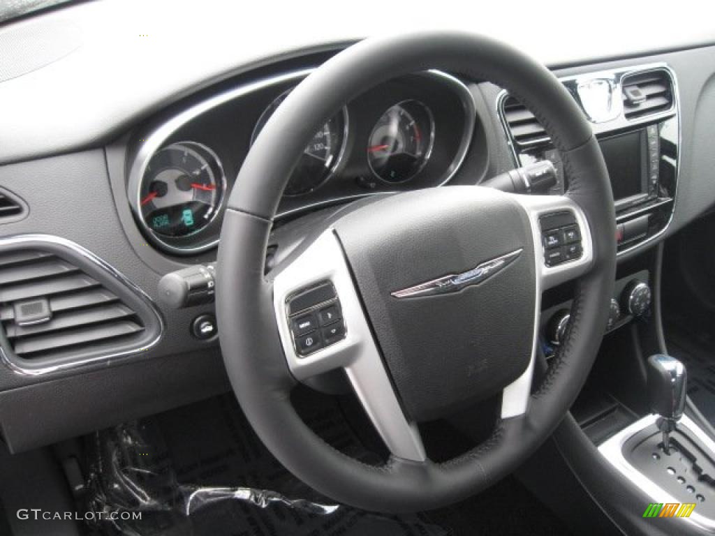 2011 Chrysler 200 Touring Black Steering Wheel Photo #44202182