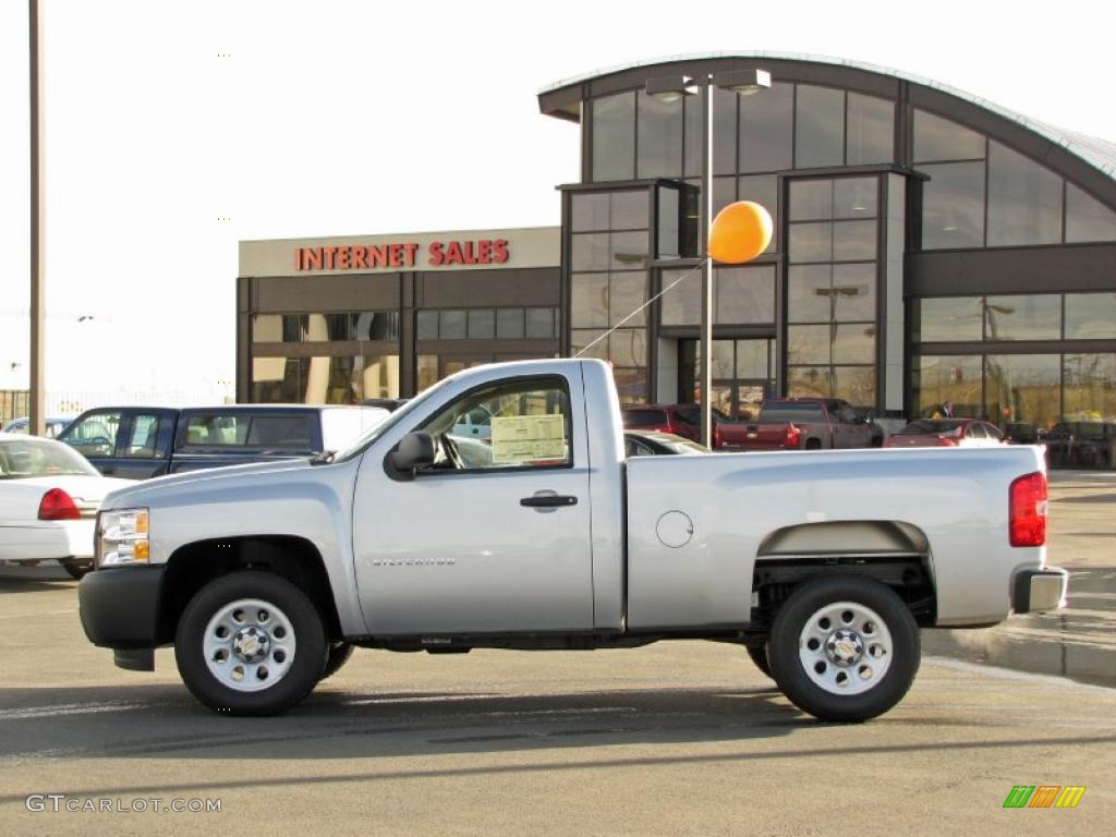 2011 Silverado 1500 Regular Cab - Sheer Silver Metallic / Dark Titanium photo #1