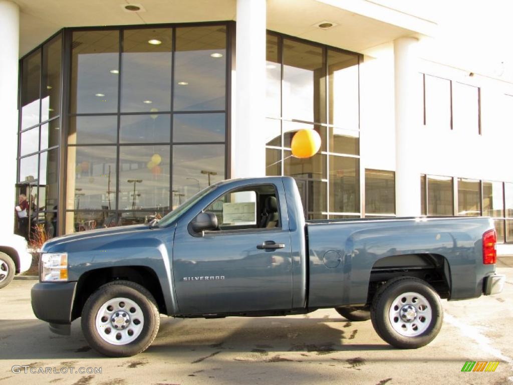 2011 Silverado 1500 Regular Cab - Blue Granite Metallic / Dark Titanium photo #1