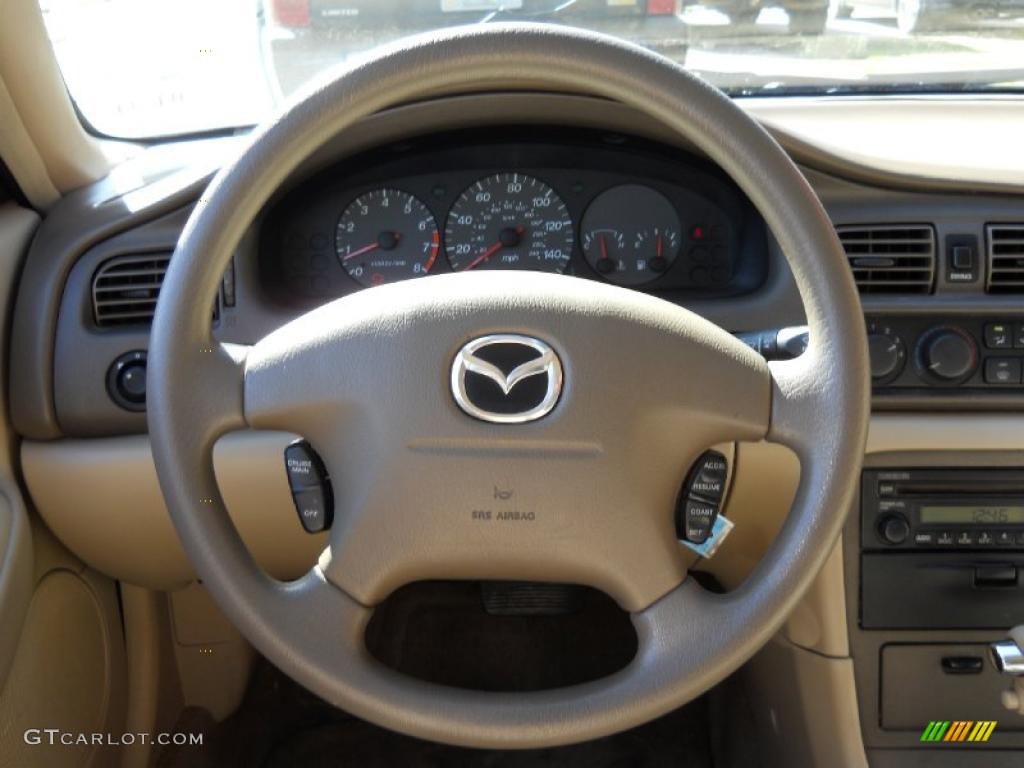 2000 Mazda 626 ES Beige Steering Wheel Photo #44212217