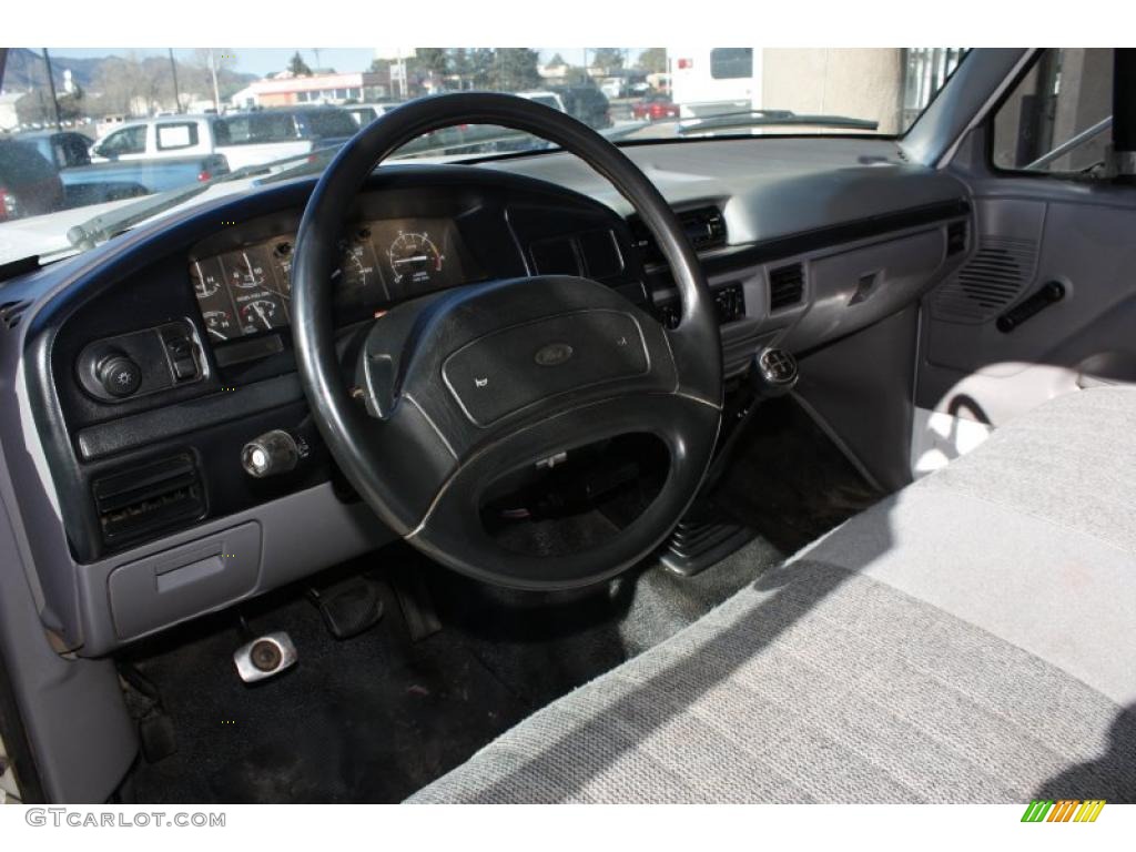 Opal Grey Interior 1997 Ford F350 XL Crew Cab Photo #44214245