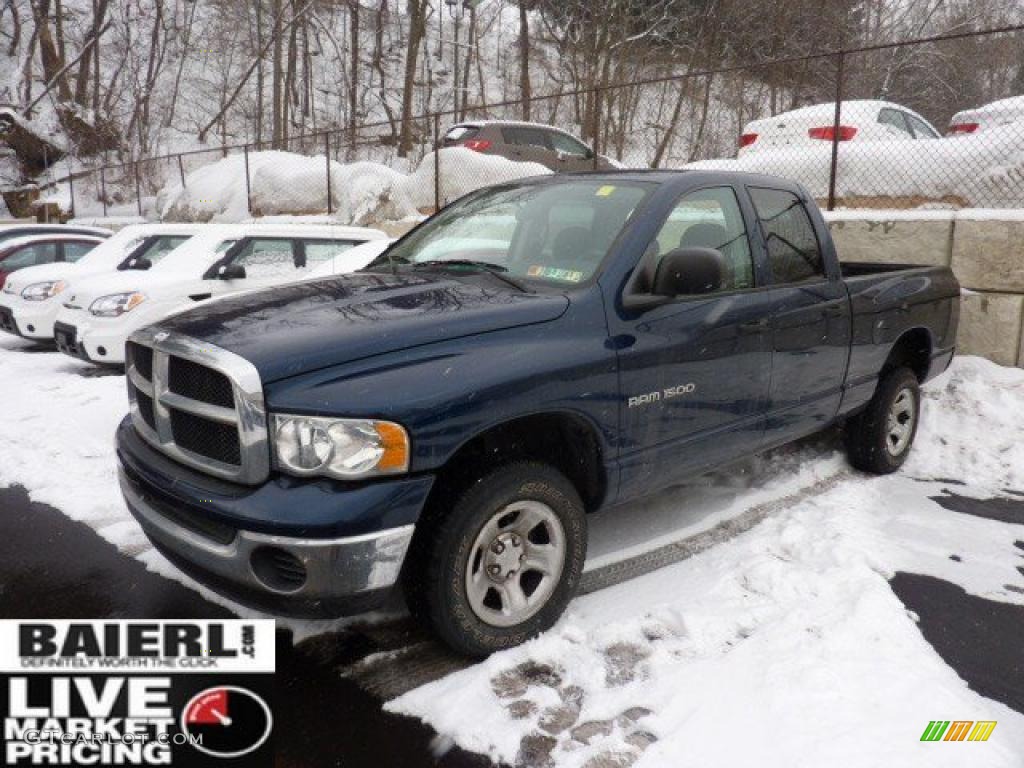 2004 Ram 1500 SLT Quad Cab 4x4 - Patriot Blue Pearl / Dark Slate Gray photo #3