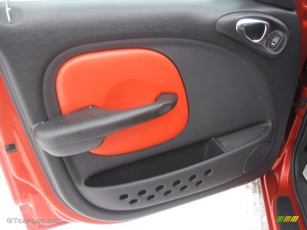 2003 Chrysler PT Cruiser Dream Cruiser Series 2 Dark Slate Gray/Orange Door Panel Photo #44223401