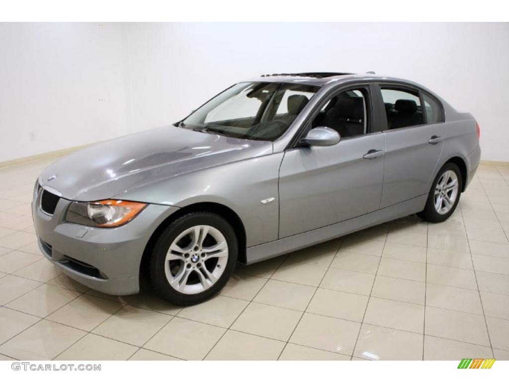 2008 3 Series 328xi Sedan - Arctic Metallic / Black photo #3