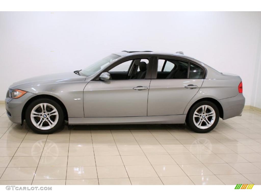 2008 3 Series 328xi Sedan - Arctic Metallic / Black photo #4