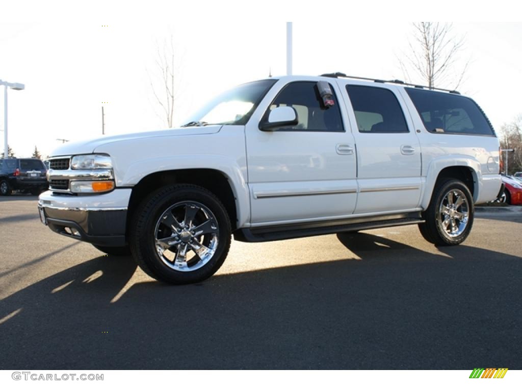 2002 Suburban 1500 LT 4x4 - Summit White / Graphite/Medium Gray photo #5