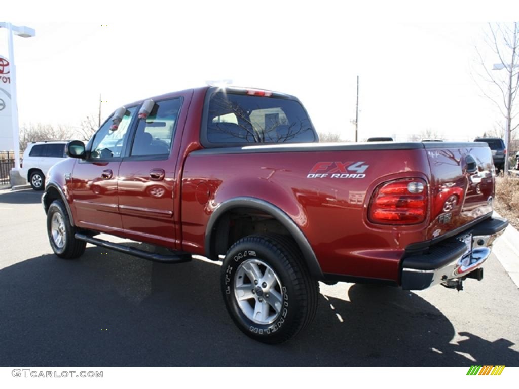 2002 F150 FX4 SuperCrew 4x4 - Toreador Red Metallic / Medium Graphite photo #4