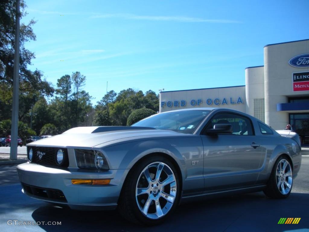 2008 Mustang GT Premium Coupe - Vapor Silver Metallic / Black photo #1