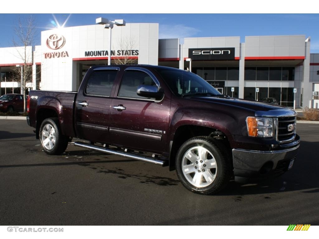 2008 Sierra 1500 SLE Crew Cab 4x4 - Dark Crimson Metallic / Light Titanium photo #1