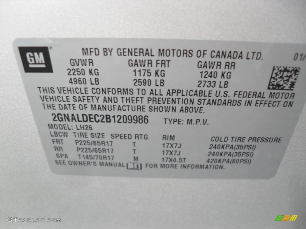 2011 Equinox LT - Silver Ice Metallic / Jet Black photo #6