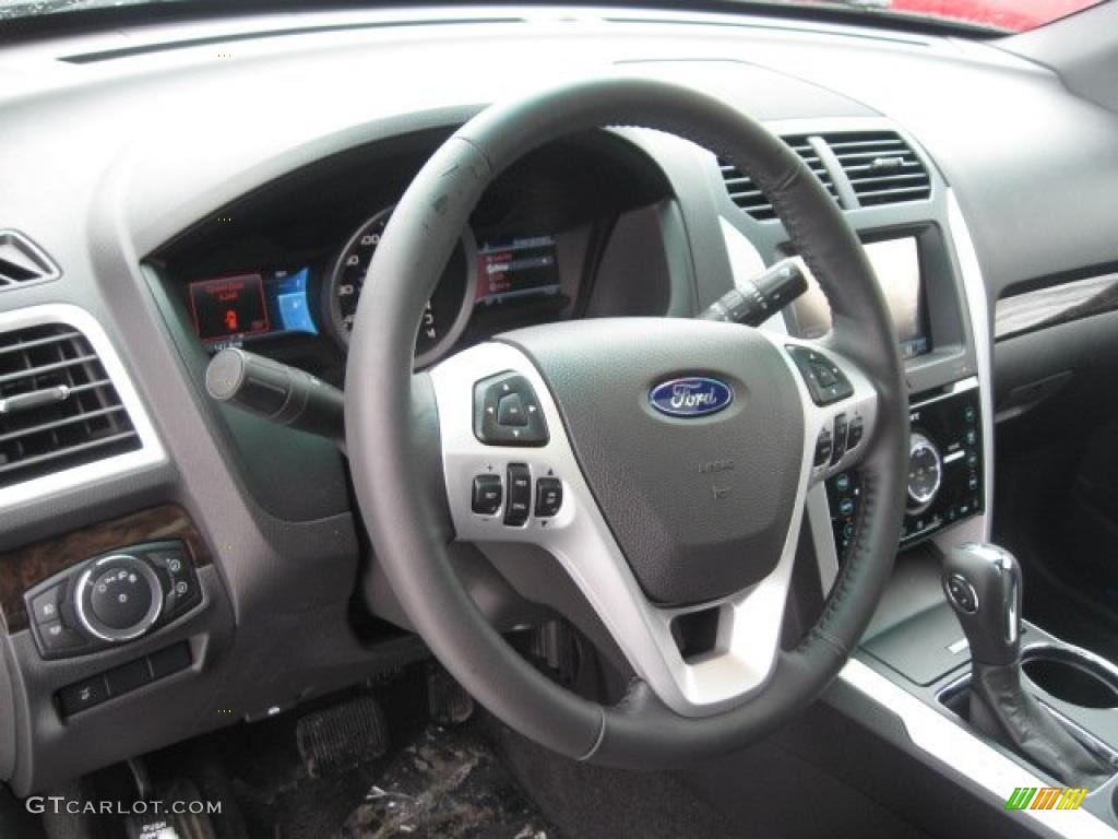 2011 Ford Explorer Limited 4WD Charcoal Black Steering Wheel Photo #44247272