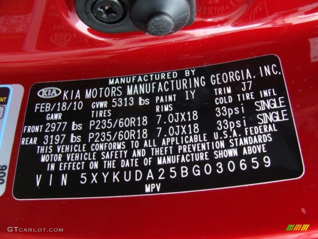 2011 Sorento EX V6 AWD - Spicy Red / Beige photo #15