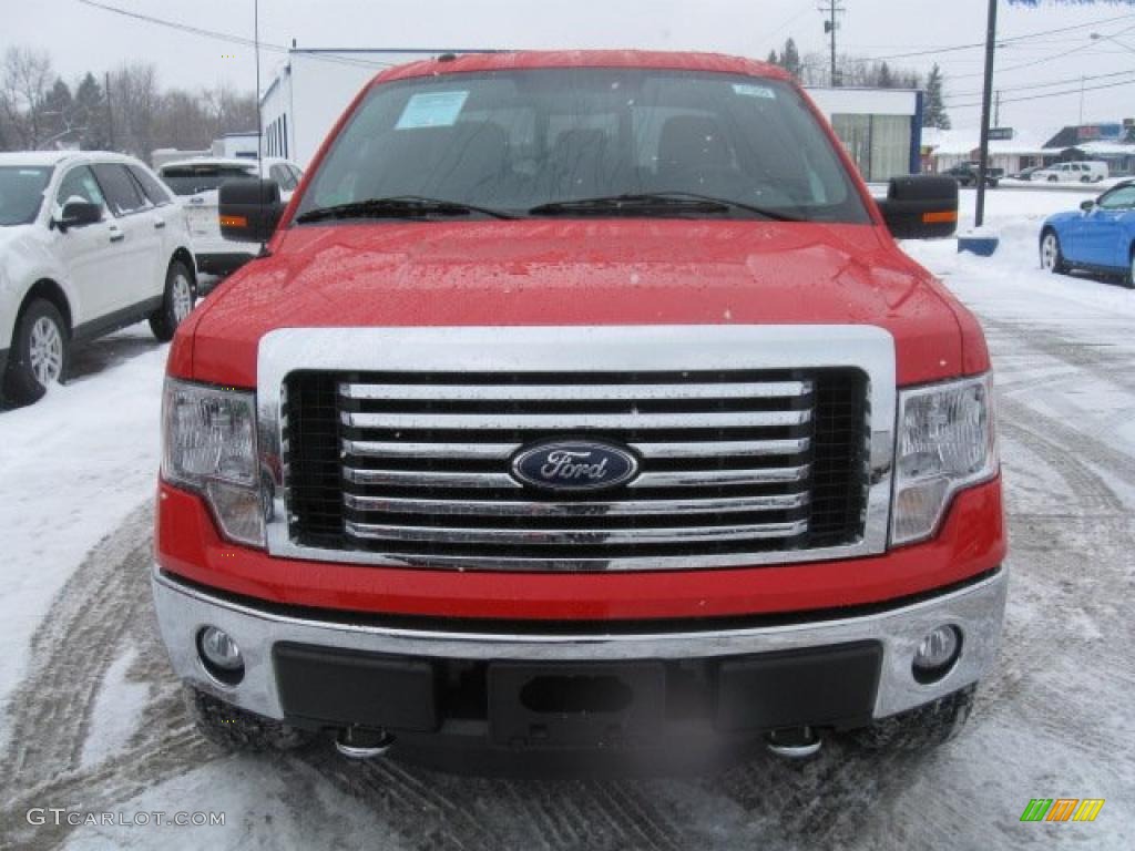 2011 F150 XLT SuperCab 4x4 - Race Red / Steel Gray photo #2