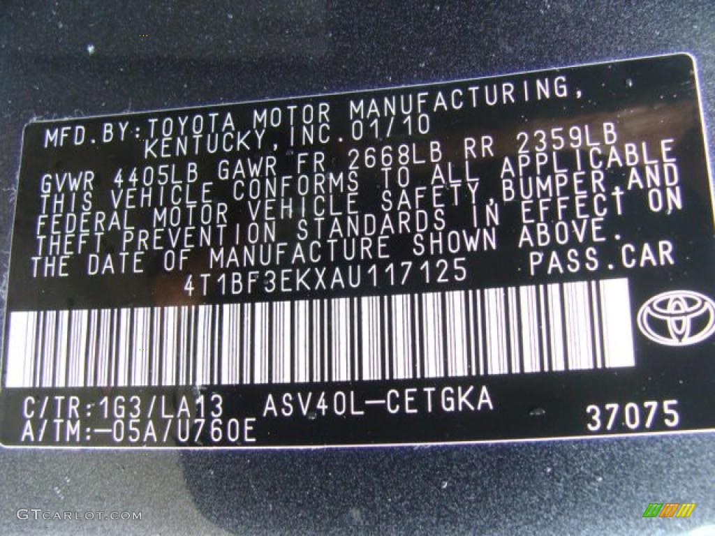 2010 Camry Color Code 1G3 for Magnetic Gray Metallic Photo #44249256