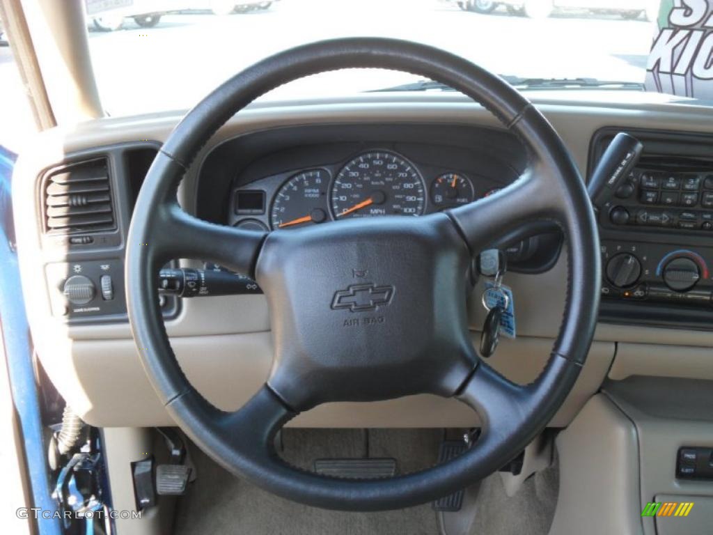 2002 Chevrolet Silverado 1500 LS Extended Cab Tan Steering Wheel Photo #44250819