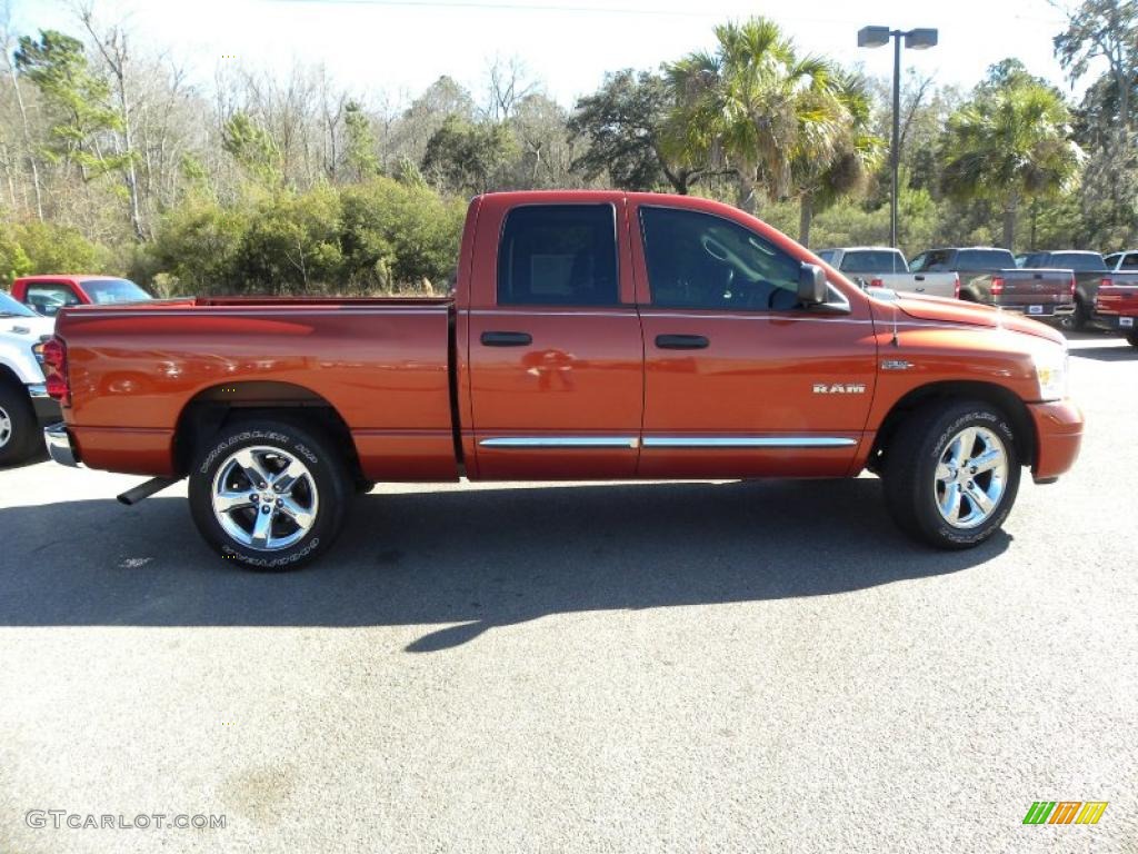 2008 Ram 1500 Laramie Quad Cab - Sunburst Orange Pearl / Medium Slate Gray photo #13