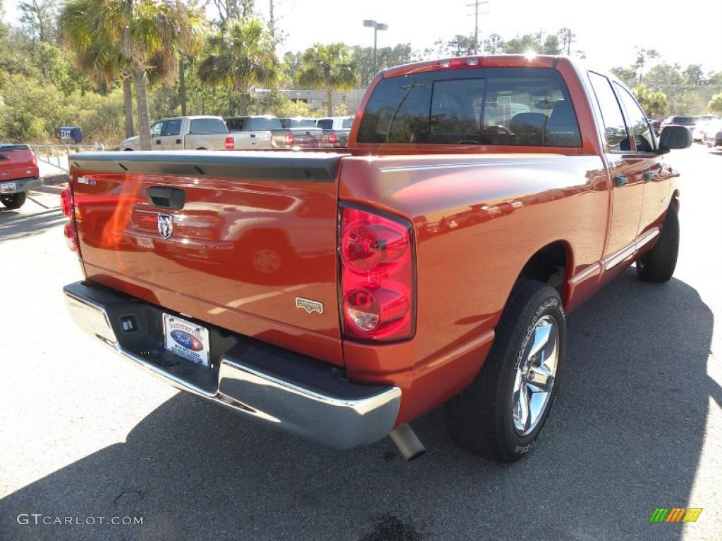 2008 Ram 1500 Laramie Quad Cab - Sunburst Orange Pearl / Medium Slate Gray photo #14