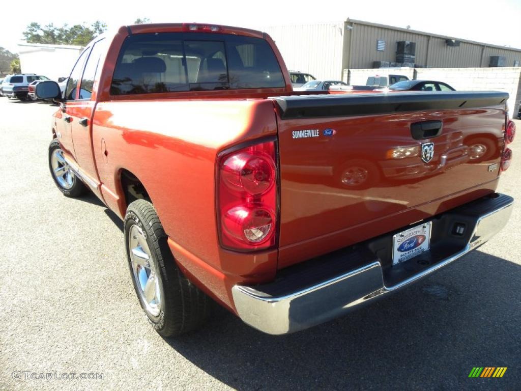 2008 Ram 1500 Laramie Quad Cab - Sunburst Orange Pearl / Medium Slate Gray photo #16