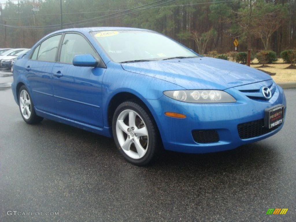 2008 MAZDA6 i Grand Touring Hatchback - Bright Island Blue / Black photo #8