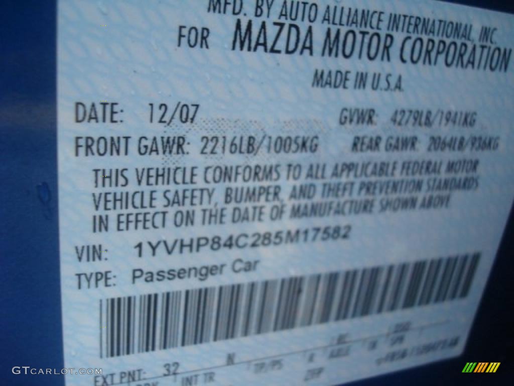 2008 MAZDA6 i Grand Touring Hatchback - Bright Island Blue / Black photo #27