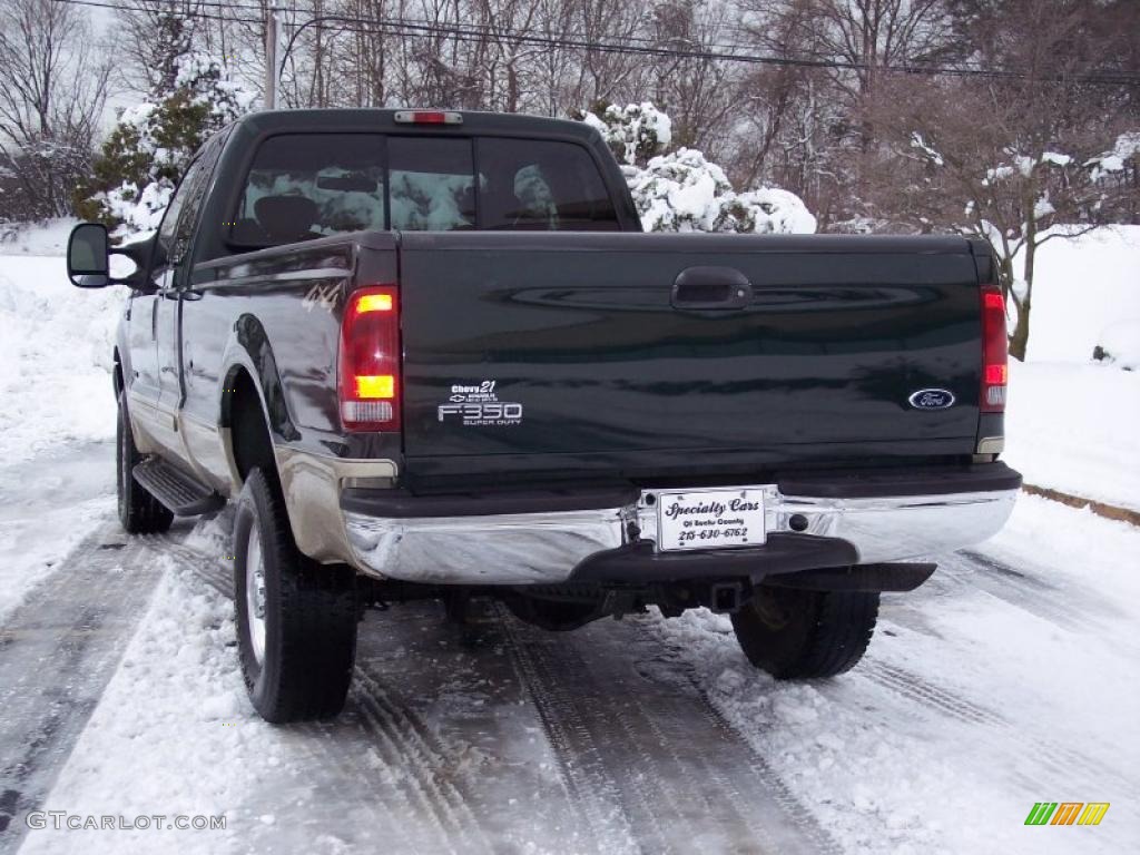 2001 F350 Super Duty Lariat SuperCab 4x4 - Dark Highland Green Metallic / Medium Parchment photo #6