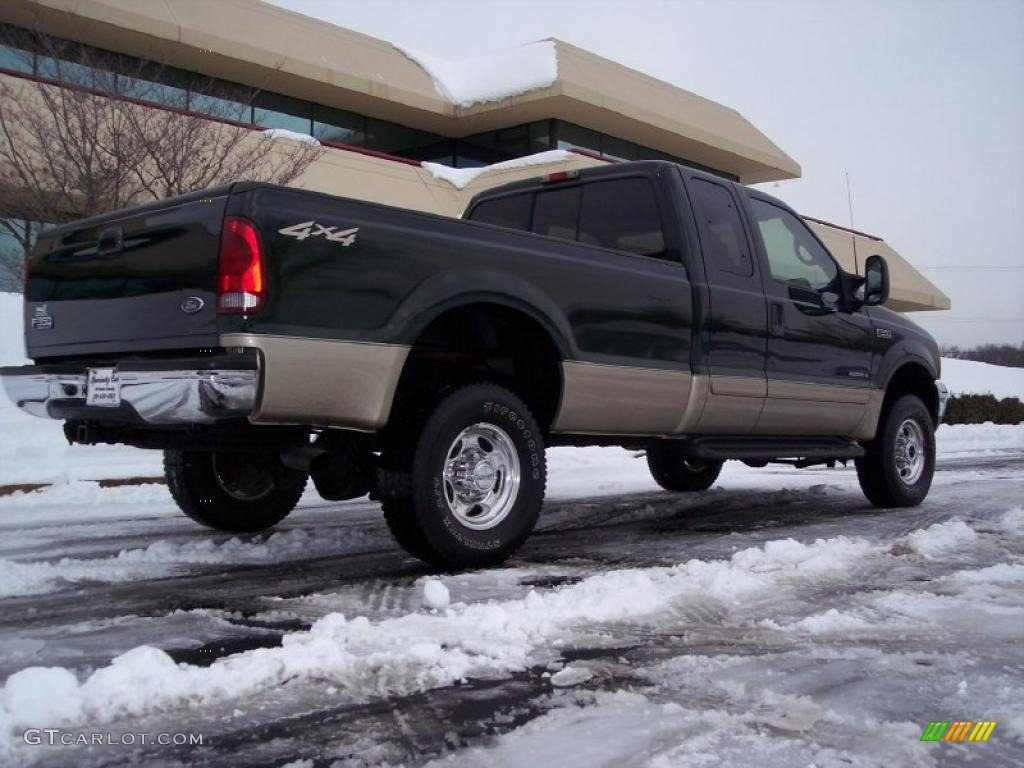 2001 F350 Super Duty Lariat SuperCab 4x4 - Dark Highland Green Metallic / Medium Parchment photo #13