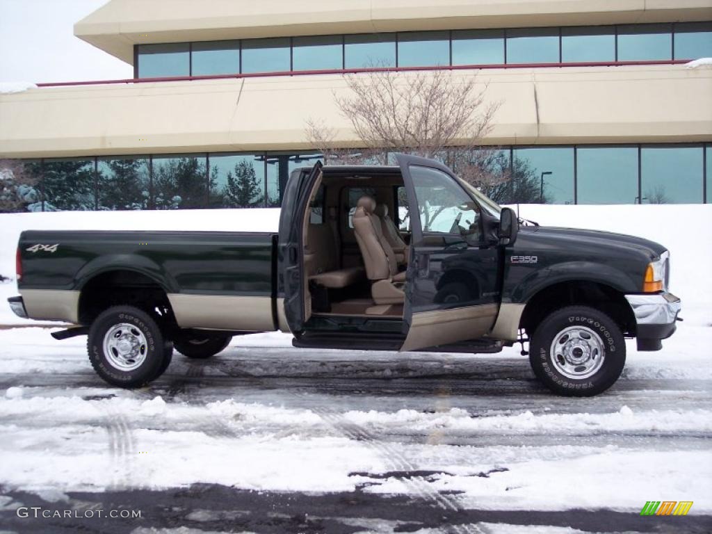 2001 F350 Super Duty Lariat SuperCab 4x4 - Dark Highland Green Metallic / Medium Parchment photo #15
