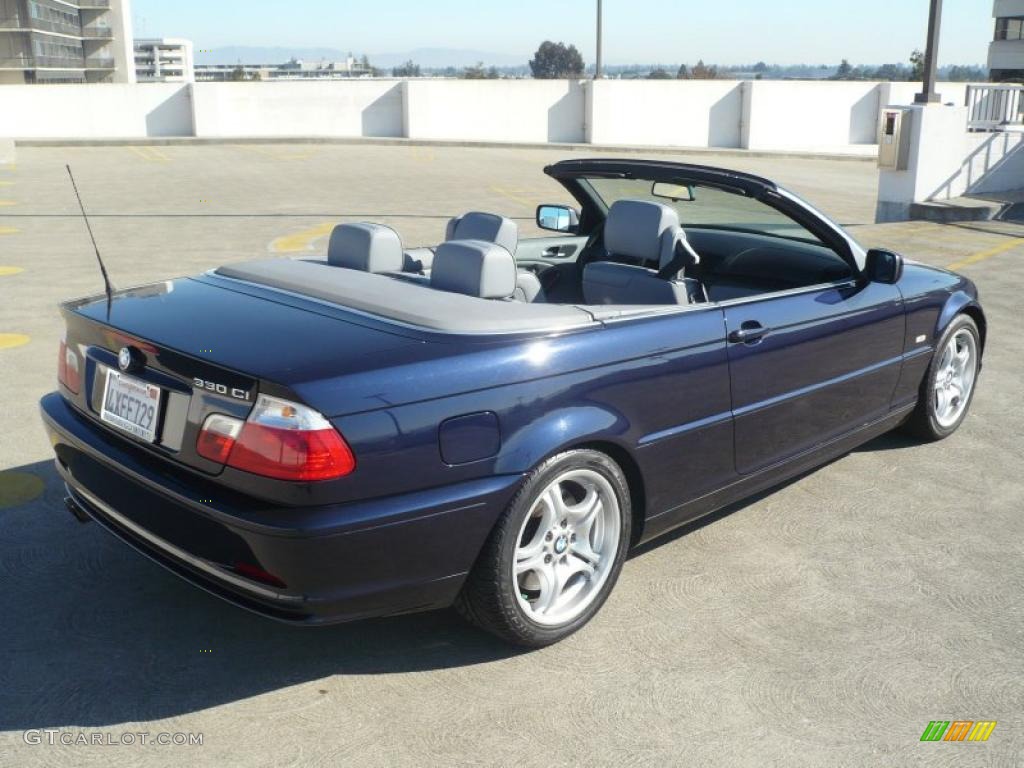 2002 3 Series 330i Convertible - Black Sapphire Metallic / Grey photo #7