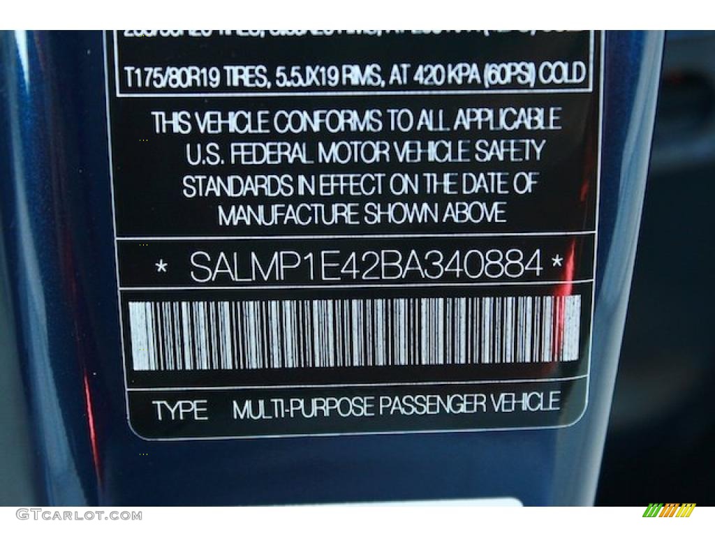 2011 Land Rover Range Rover Autobiography Info Tag Photo #44267427