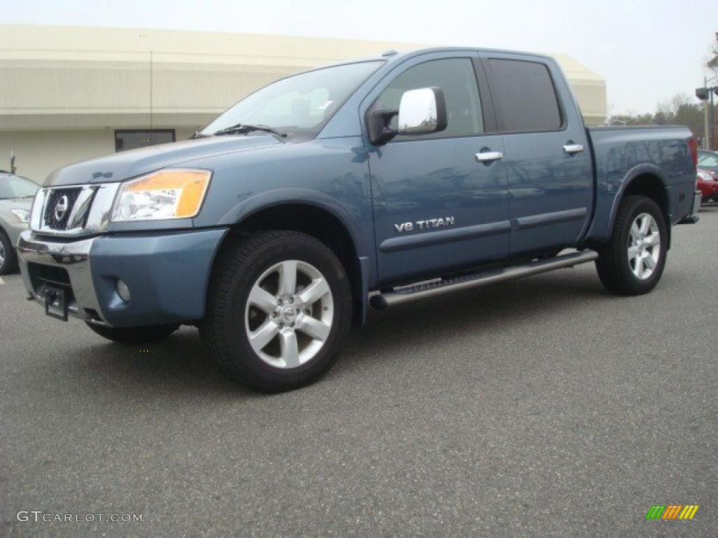 Blue Steel 2011 Nissan Titan SL Crew Cab 4x4 Exterior Photo #44272888