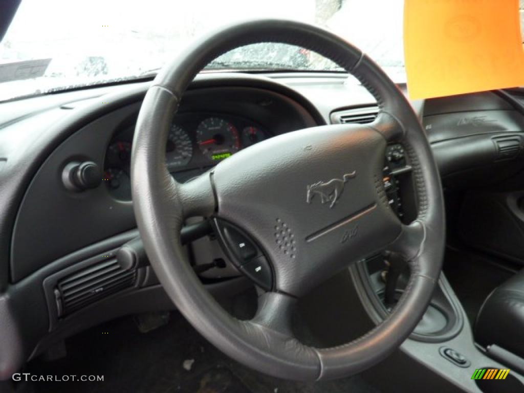 2002 Ford Mustang GT Convertible Dark Charcoal Steering Wheel Photo #44273856