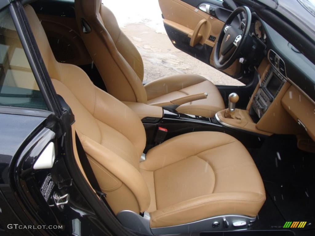Black/Sand Beige Interior 2008 Porsche 911 Turbo Cabriolet Photo #44279573