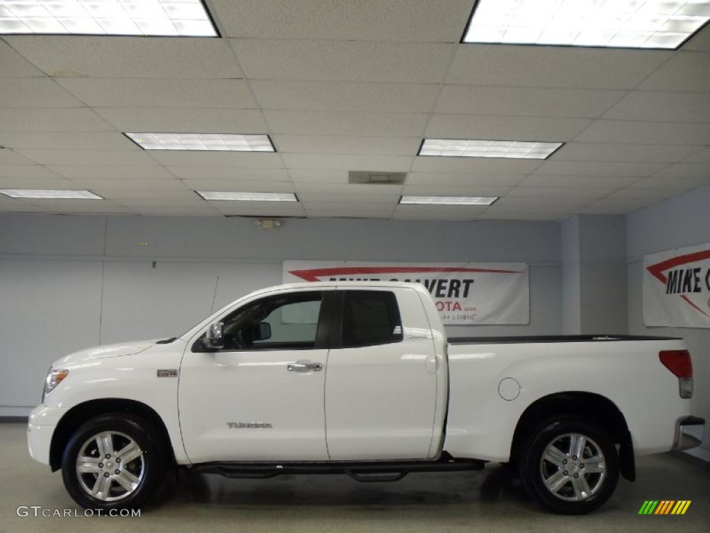 2008 Tundra Limited Double Cab - Super White / Beige photo #3