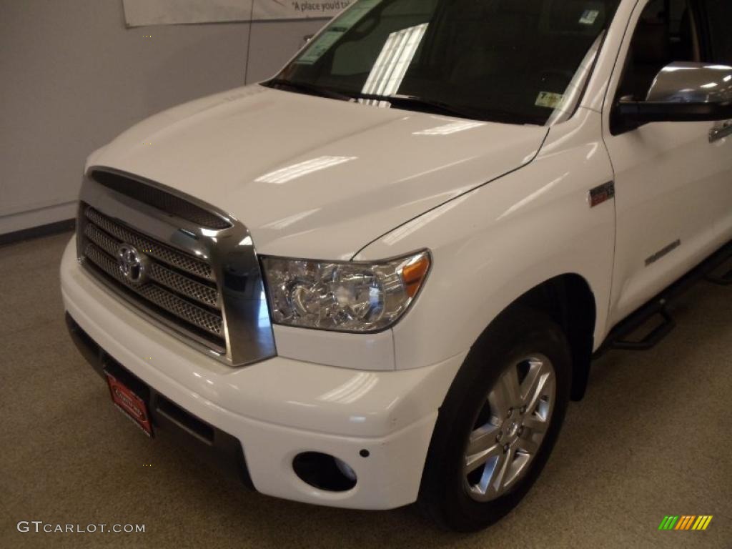 2008 Tundra Limited Double Cab - Super White / Beige photo #5