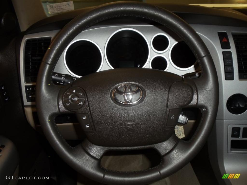 2008 Tundra Limited Double Cab - Super White / Beige photo #14