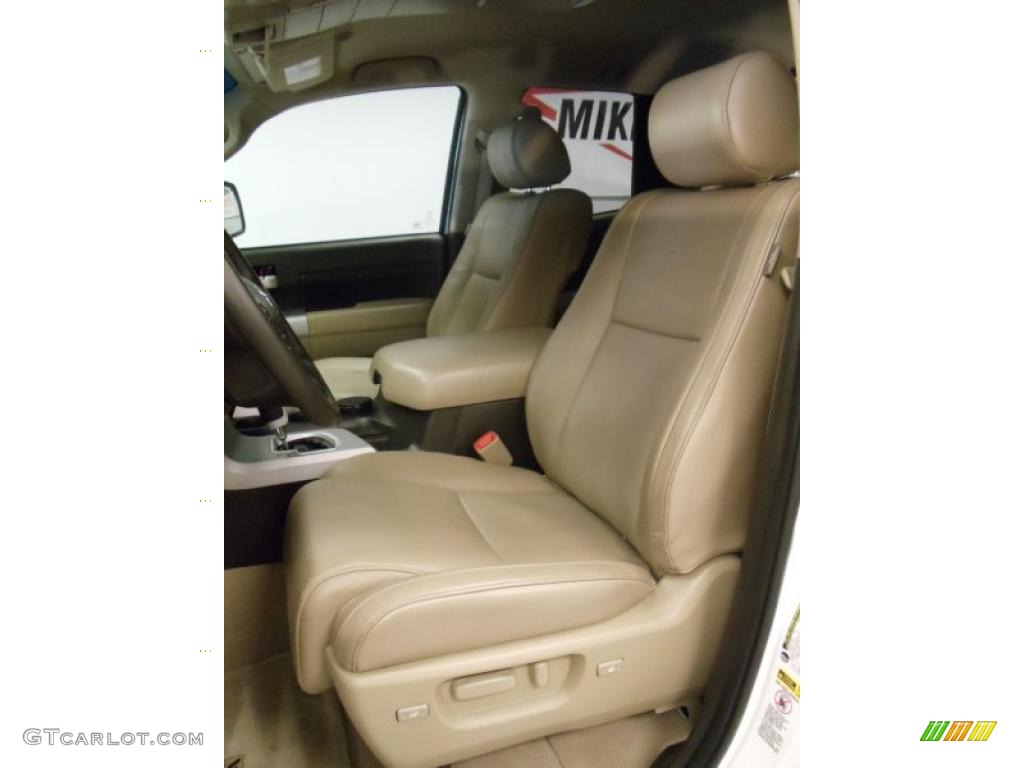 2008 Tundra Limited Double Cab - Super White / Beige photo #31