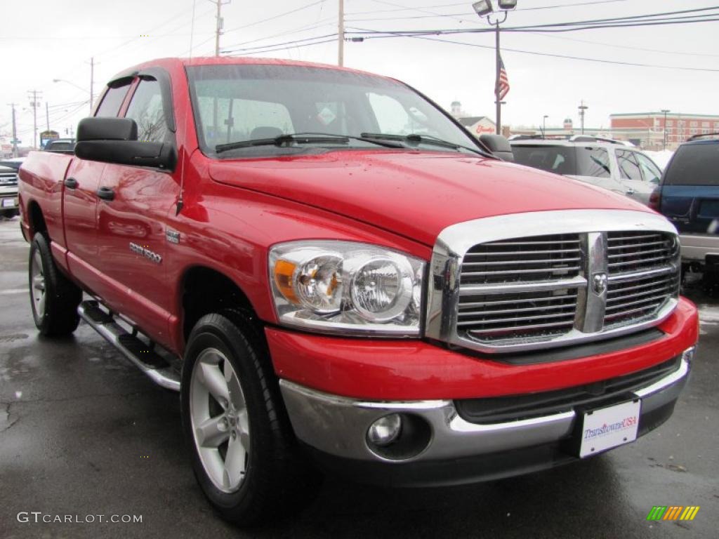 2007 Ram 1500 ST Quad Cab 4x4 - Flame Red / Khaki Beige photo #6