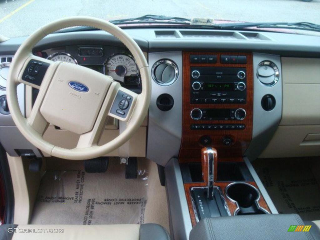 2008 Ford Expedition EL Eddie Bauer Charcoal Black/Camel Dashboard Photo #44290086