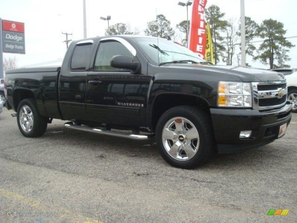 2009 Silverado 1500 LTZ Extended Cab 4x4 - Black / Light Cashmere photo #7