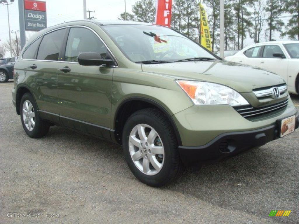 2008 CR-V EX 4WD - Green Tea Metallic / Ivory photo #8