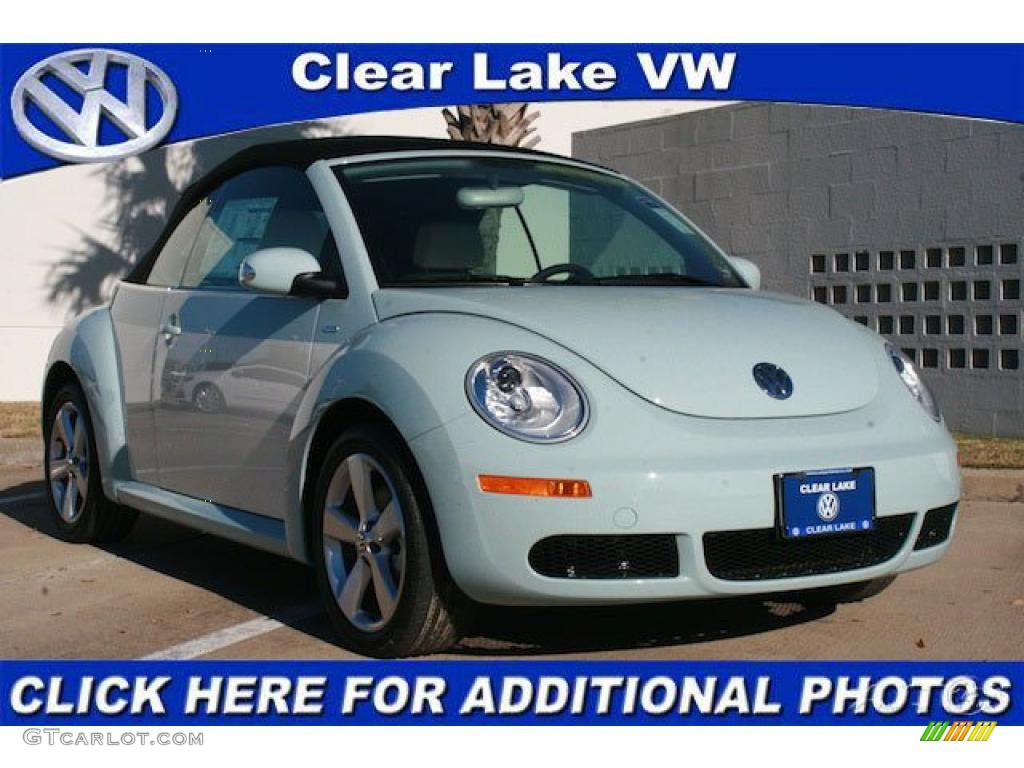 2010 New Beetle Final Edition Convertible - Aquarius Blue/Campanella White / White photo #1