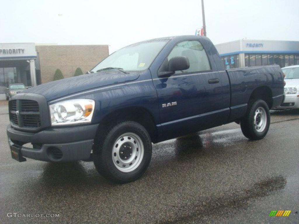 2008 Ram 1500 ST Regular Cab - Patriot Blue Pearl / Medium Slate Gray photo #2