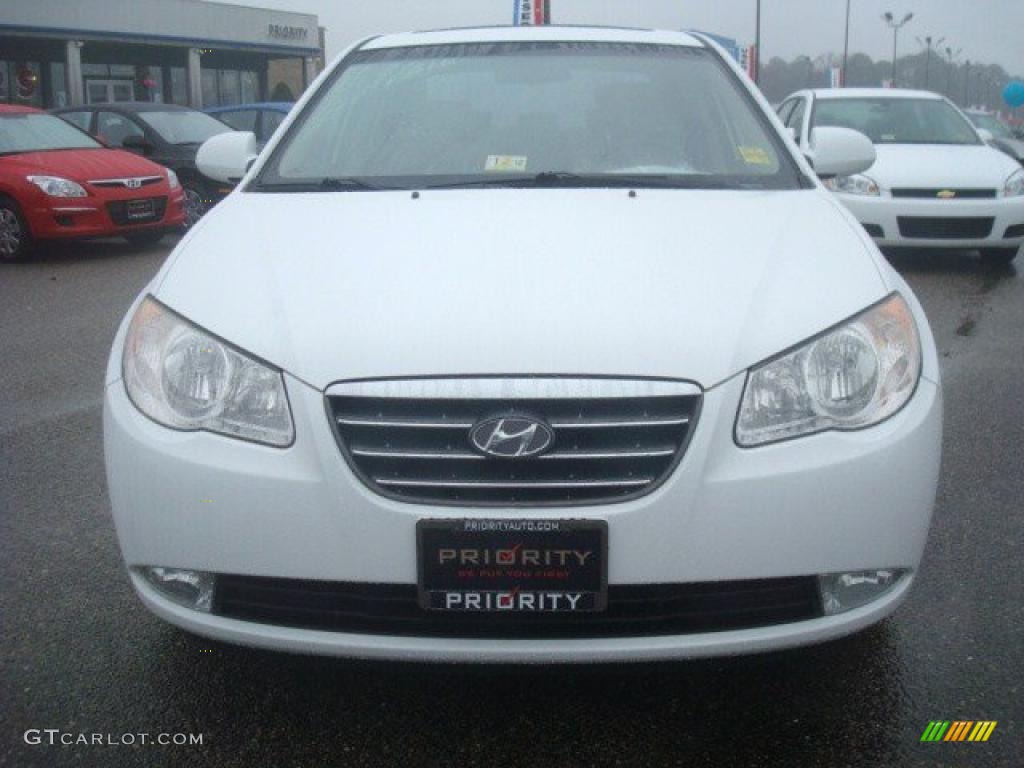 2007 Elantra SE Sedan - Captiva White / Beige photo #9