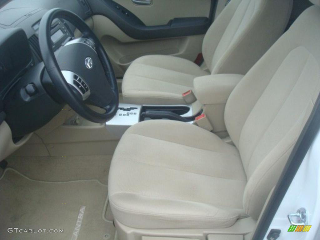 2007 Elantra SE Sedan - Captiva White / Beige photo #10