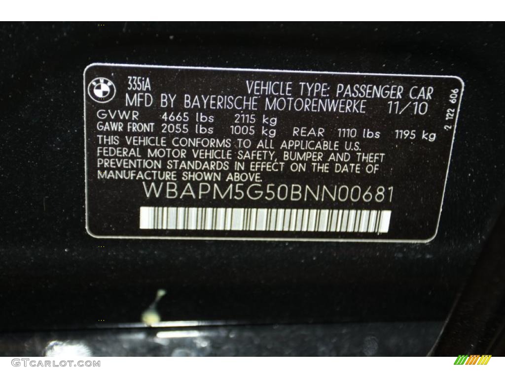 2011 3 Series 335i Sedan - Jet Black / Black Dakota Leather photo #6