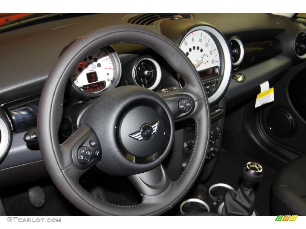 2011 Mini Cooper Hardtop Carbon Black Steering Wheel Photo #44304367