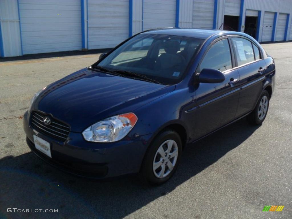 2009 Accent GLS 4 Door - Dark Sapphire Blue / Gray photo #1